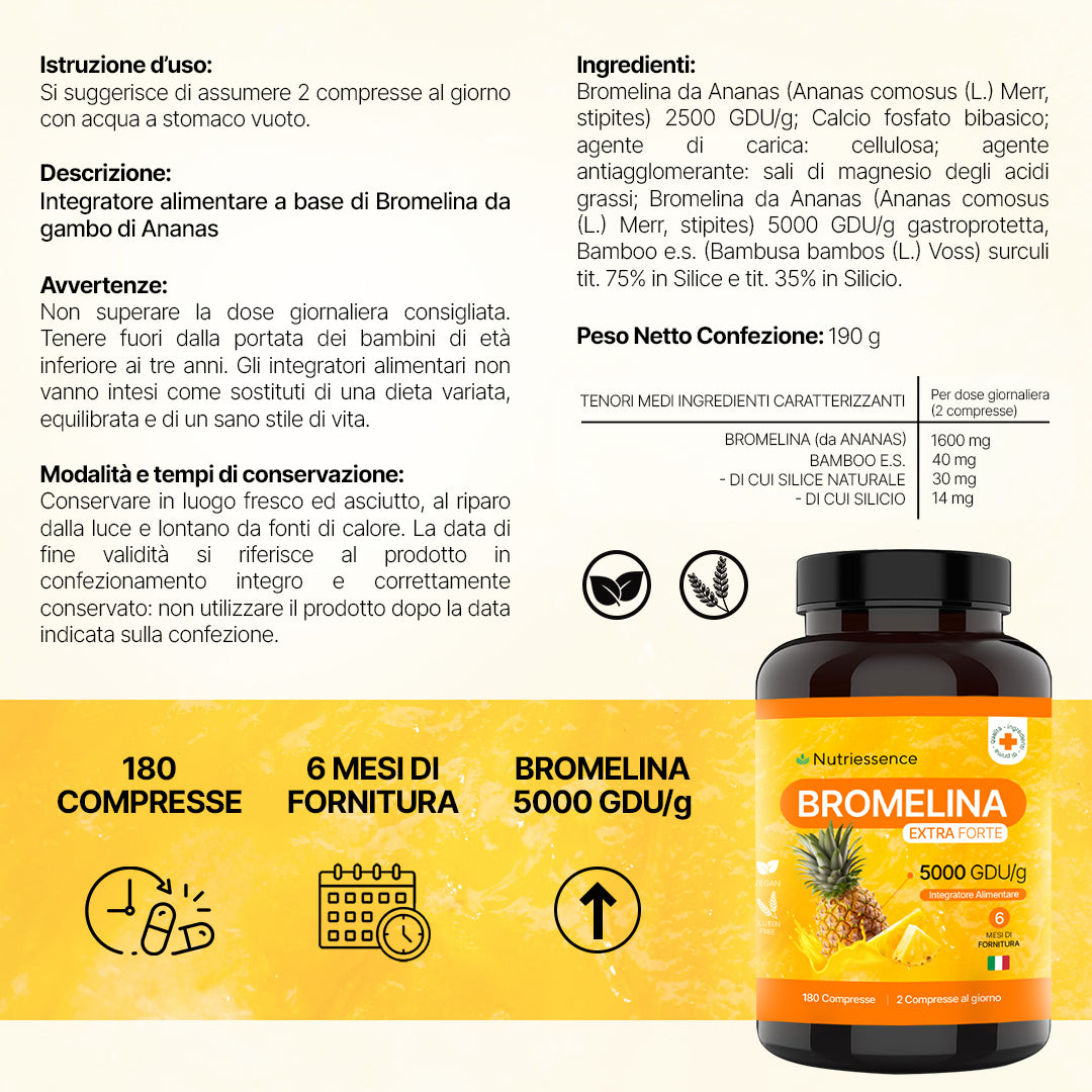 BROMELINA - Rimedio Naturale Drenante per cellulite, microcircolo e digestione