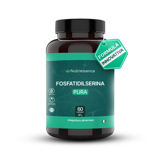 Fosfatidilserina 500 mg | Maxi Dosaggio Formato 60 Capsule | 2 Mesi di Rifornimento | Con Vitamine B1, B3, B9 e B12 | Migliora Memoria, Concentrazione e Focus Mentale |Senza Glutine e Lattosio