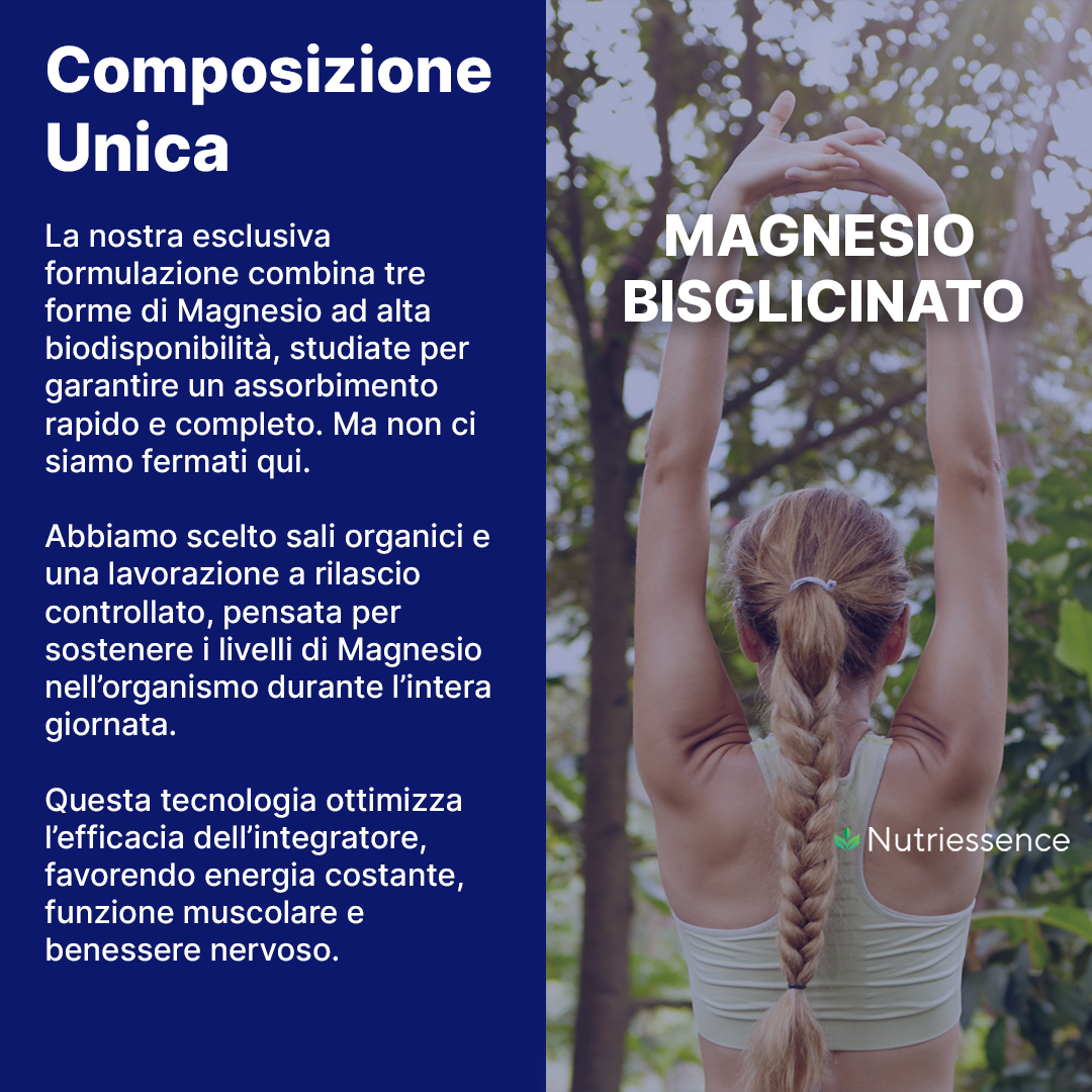 Magnesio Bisglicinato Complex |Maxi Dosaggio 180 Capsule | 3 Mesi di Fornitura | Con Vitamine B1, B3, B6, B12 | | Energia, Sistema Nervoso e Muscolare | Anti-Fatica |