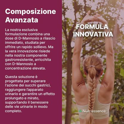 D-Mannosio Puro 100% |180 capsule | Candida,Infezioni Urinarie e Cistiti Ricorrenti | Fino a 1500 mg per Dose Giornaliera Consigliata | Integratore Cistite con Probiotici |Senza Glutine e Lattosio