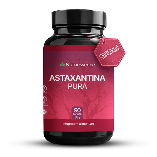 Astaxantina Naturale Pura Dosaggio Max| 90 Capsule – Antiossidante Potente da Haematococcus Pluvialis | Anti-Età, Protezione Cellulare e Pelle Sana | Senza Glutine e Lattosio
